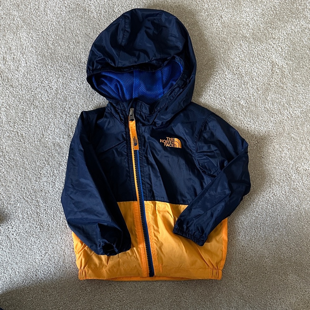 The North Face Dark Blue and Yellow Hooded Jacket